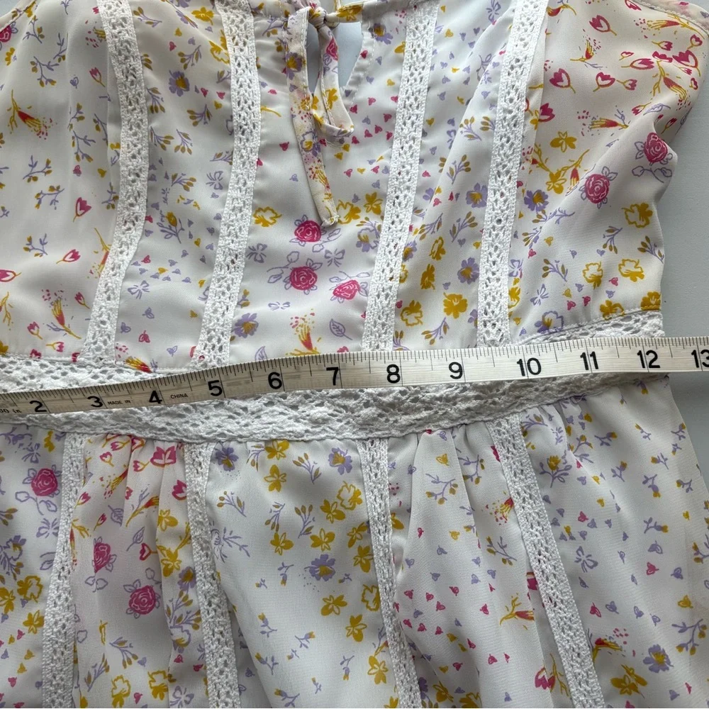 Jessica Simpson Spring Summer Floral Spaghetti Strap Dress Medium Cottagecore - Picture 8 of 8